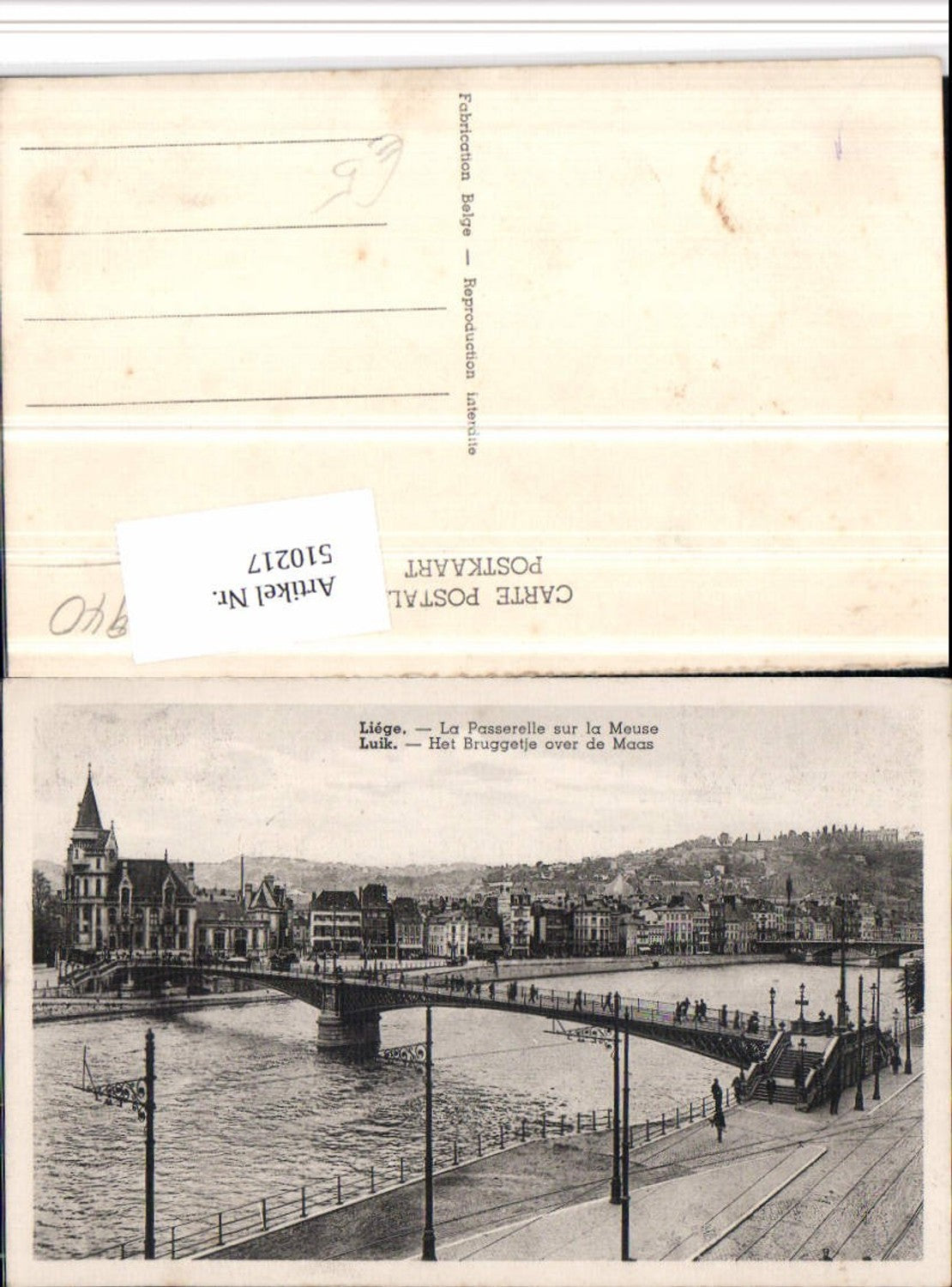 510217,Belgium Liege Lüttich La Passerelle surla Meuse Teilansicht Brücke