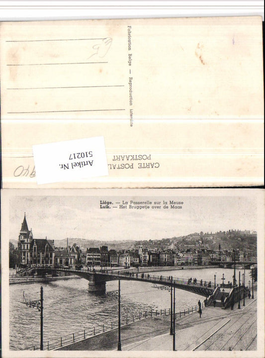 510217,Belgium Liege Lüttich La Passerelle surla Meuse Teilansicht Brücke