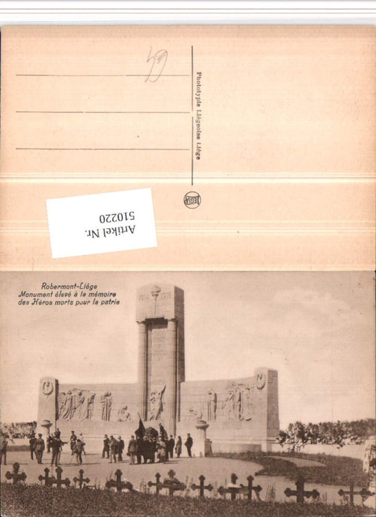 510220,Belgium Liege Lüttich Robermont Monument Heros morts Kriegerdenkmal