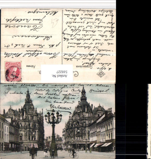 510227,Belgium Anvers Antwerpen Rue Leys Straßenansicht Laterne