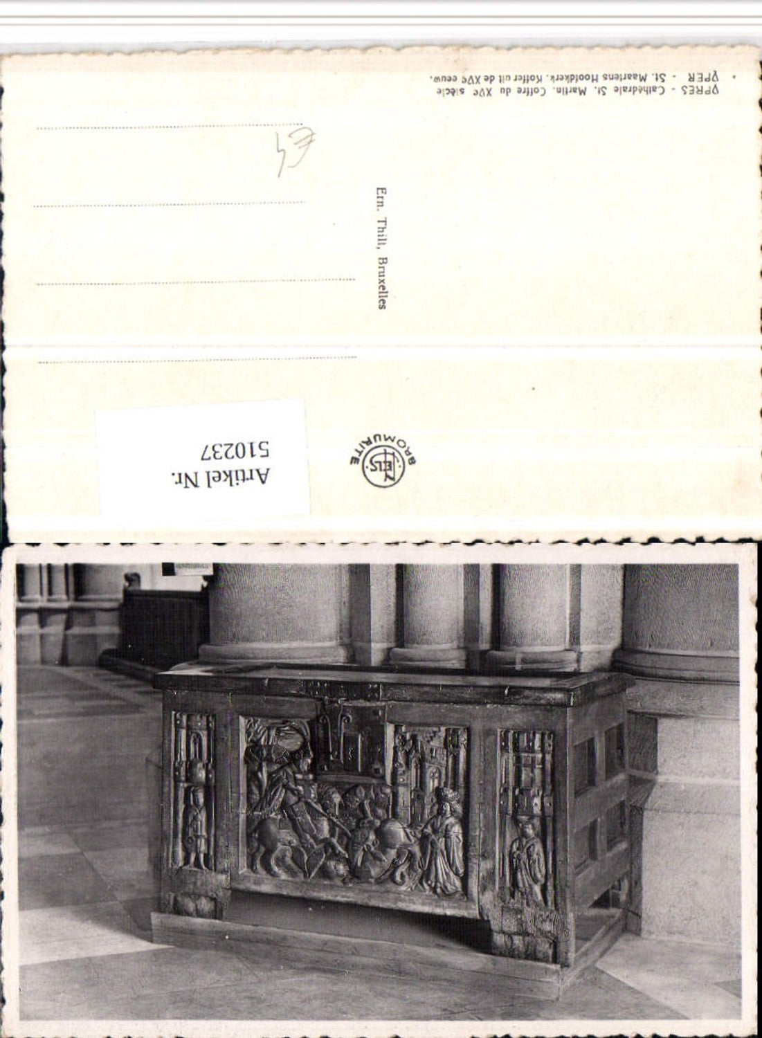 510237,Belgium Ypres Ypern Cathedrale St. Martin Coffre Kirche Relief
