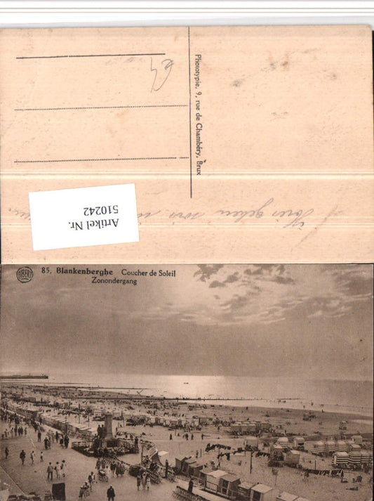 510242,Belgium Blankenberghe Coucher de Soleil Strand