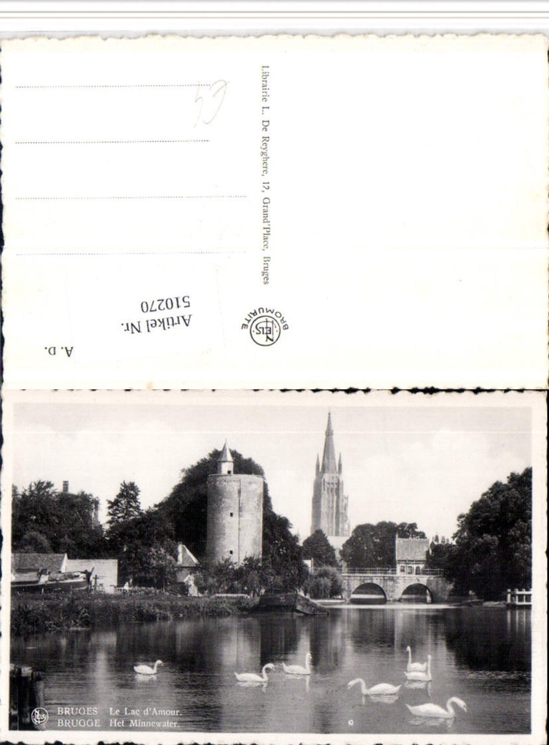 510270,Belgium Bruges Brügge Le Lac d'Amour See Schwäne Turm Brücke