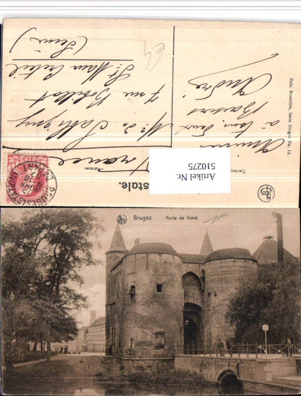 510275,Belgium Bruges Brügge Porte de Gand Tor Brücke