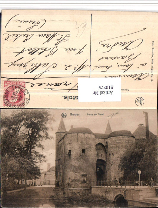 510275,Belgium Bruges Brügge Porte de Gand Tor Brücke