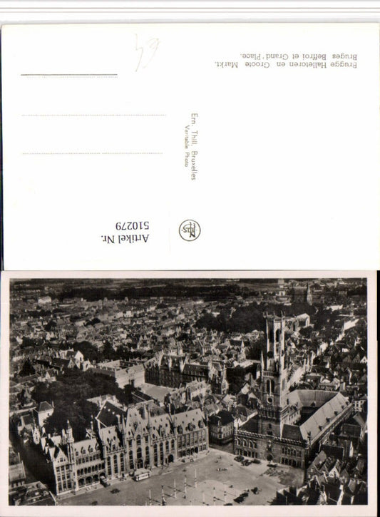 510279,Belgium Bruges Brügge Beffroi et Grand Place Teilansicht Rathaus