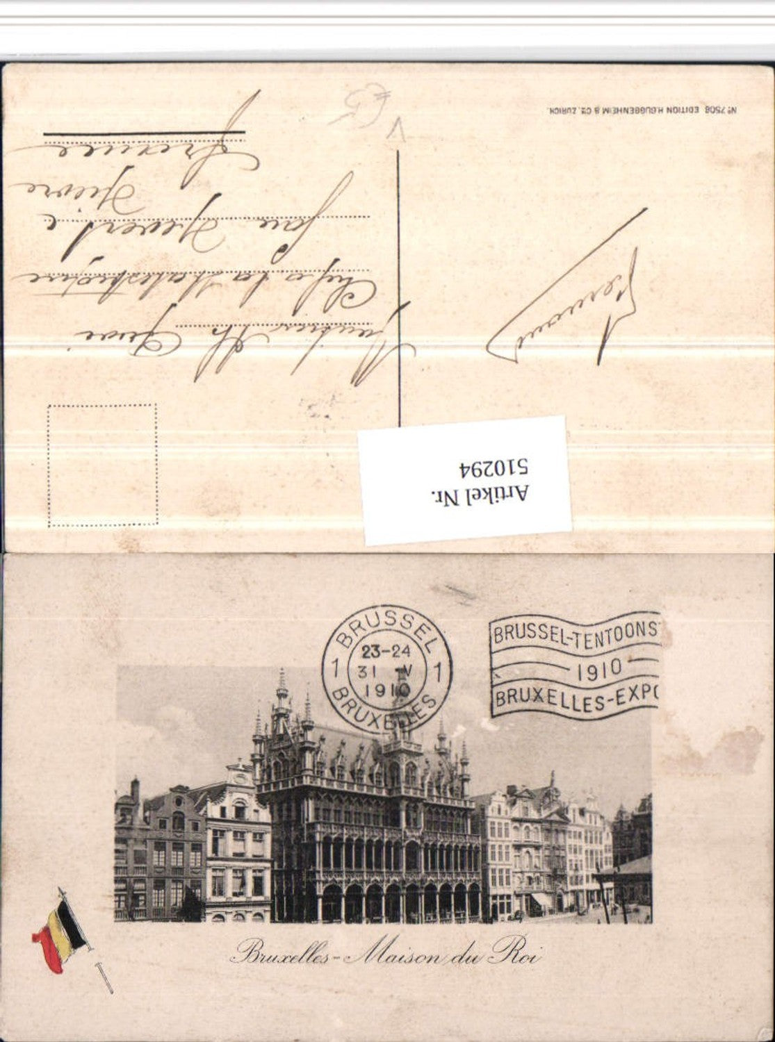510294,Belgium Bruxelles Brüssel Maison du Roi pub H. Guggenheim 7506