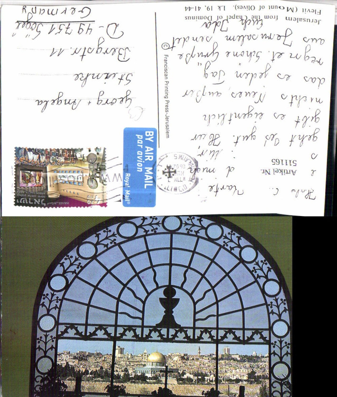 511165,Israel Jerusalem from the Chapel of Dominus Flevit Teilansicht