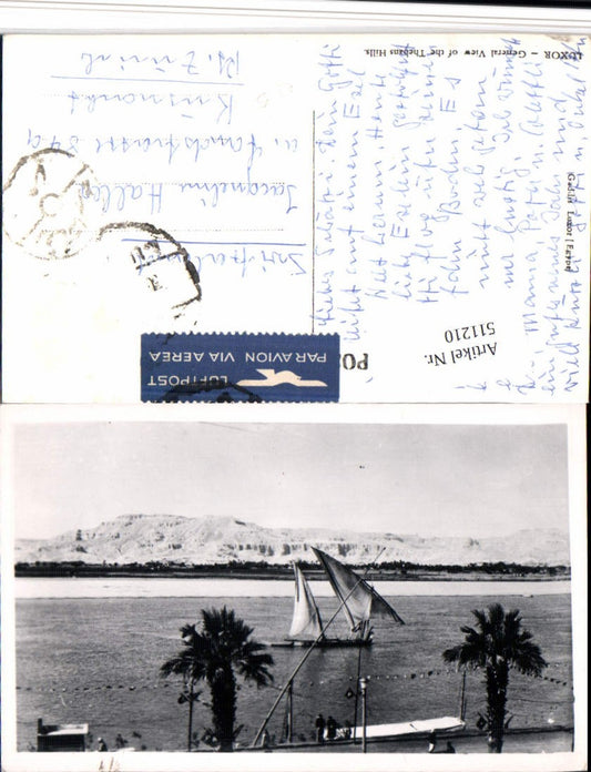 511210,Egypt Luxor General view of the Thebans Hlls Segelboot