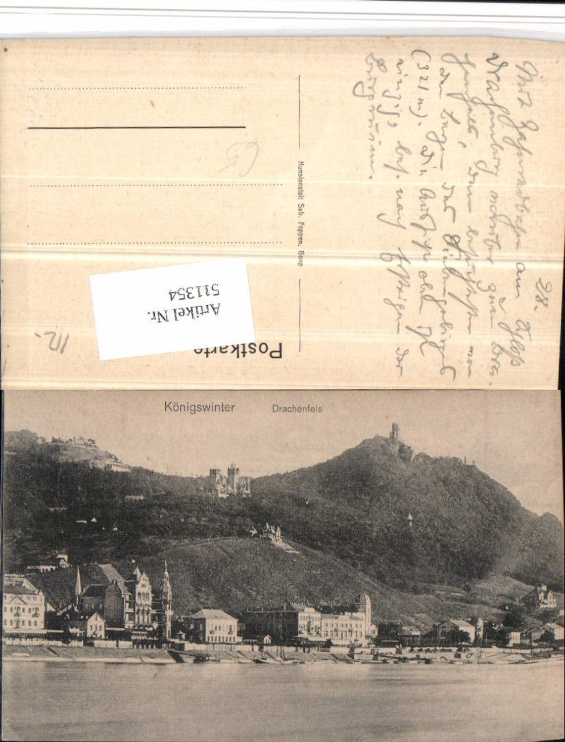 511354,Königswinter am Rhein Teilansicht m. Drachenfels