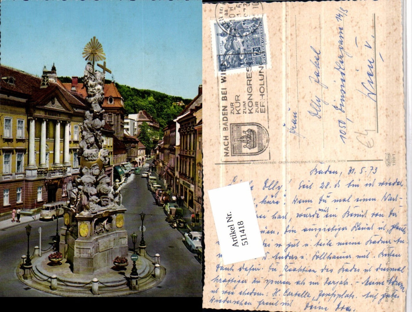 511418,Baden b. Wien Pestsäule Dreifaltigkeitssäule