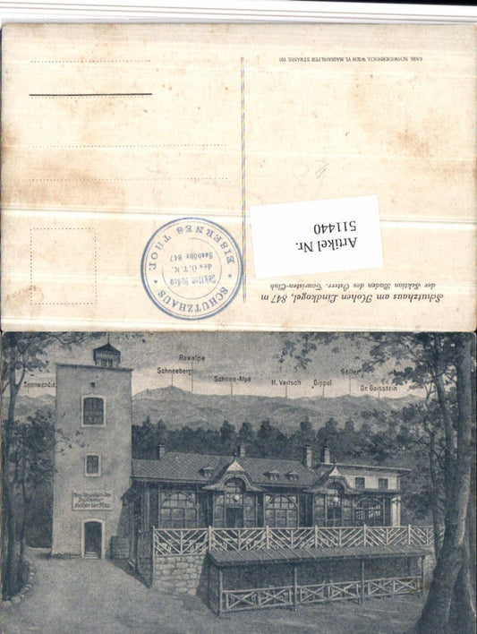 511440,Schutzhaus am Hohen Lindkogel b. Baden Aussichtsturm