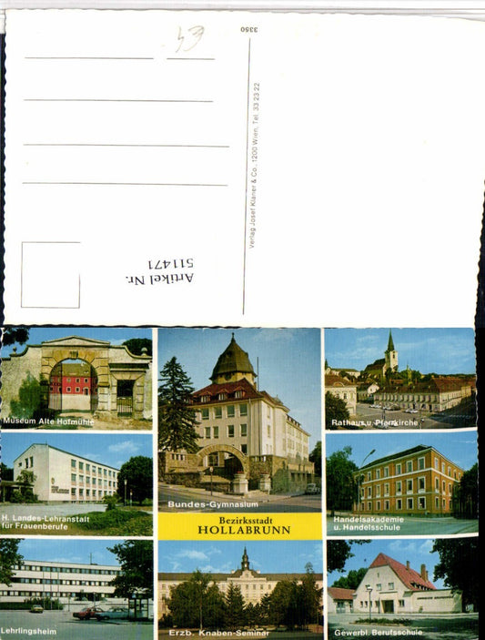511471,Hollabrunn Gymnasium Museum Lehrlingsheim Schulen Mehrbildkarte