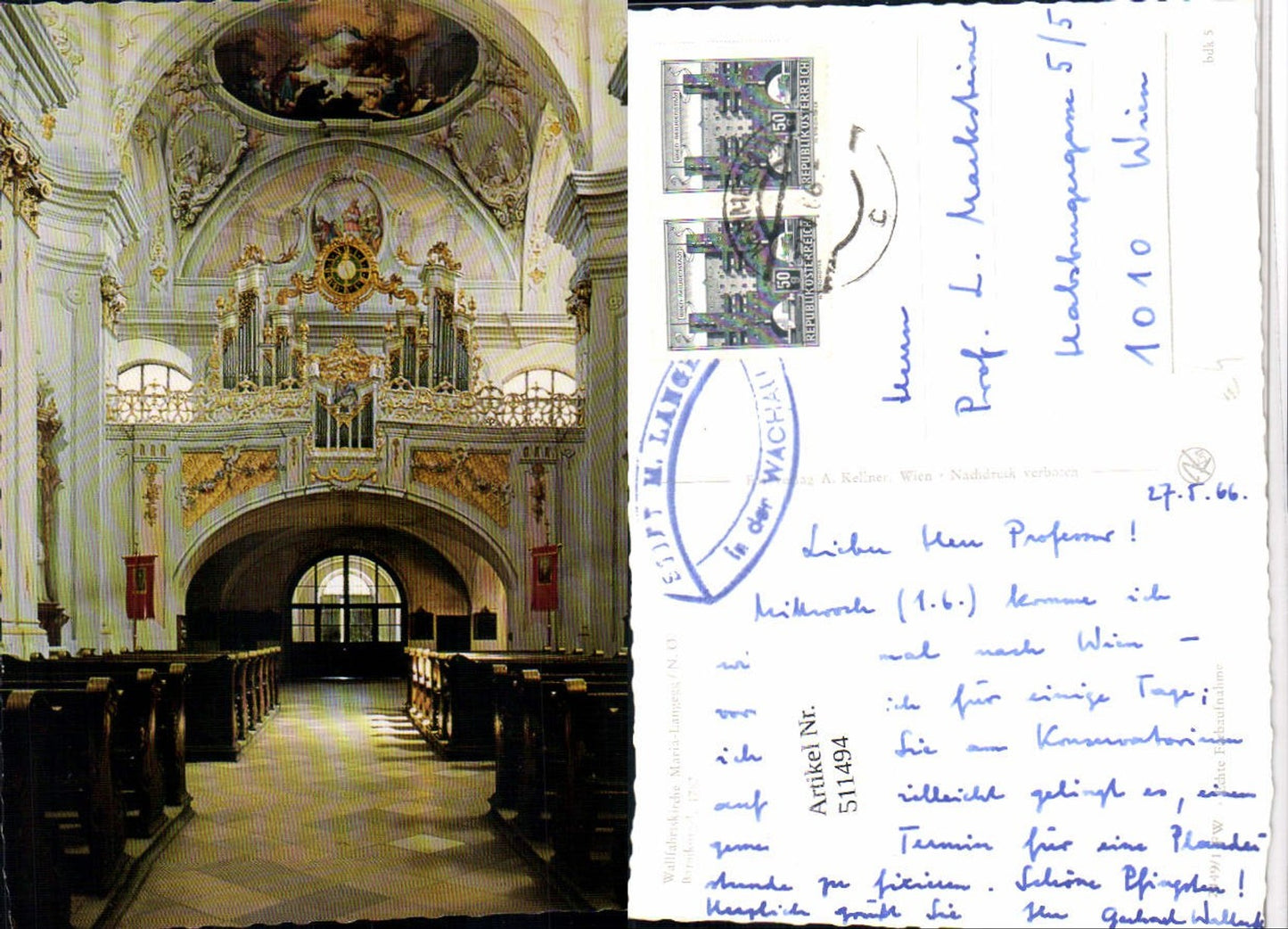 511494,Maria Langegg b. Bergern Wallfahrtskirche Barockorgel Orgel