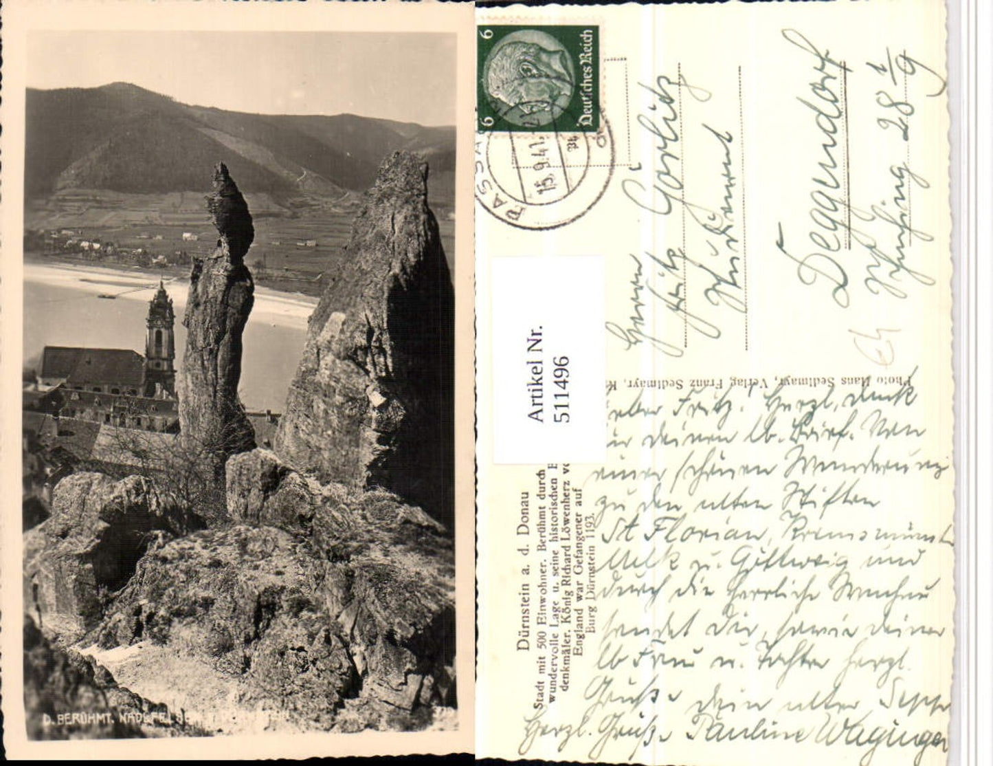 511496,Dürnstein an d. Donau Nadelfelsen Kirche