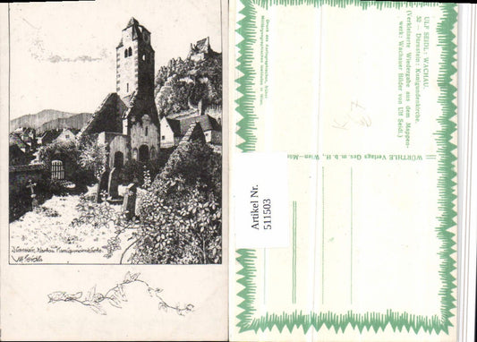 511503,Künstler AK Ulf Seidl Dürnstein in d. Wachau Kunigundenkirche Kirche