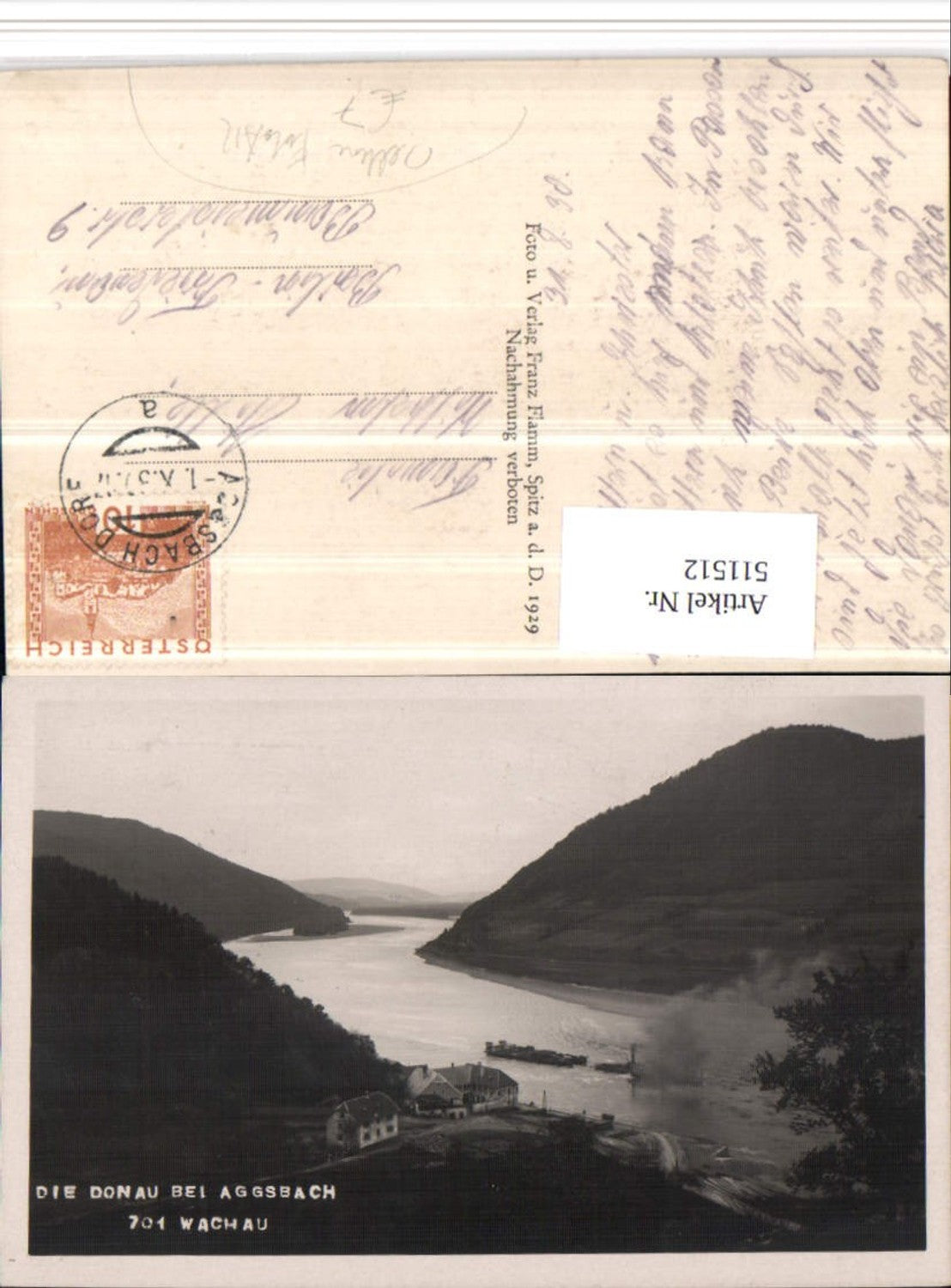 511512,Selten Foto AK Donau b. Aggsbach in d. Wachau Dampfer