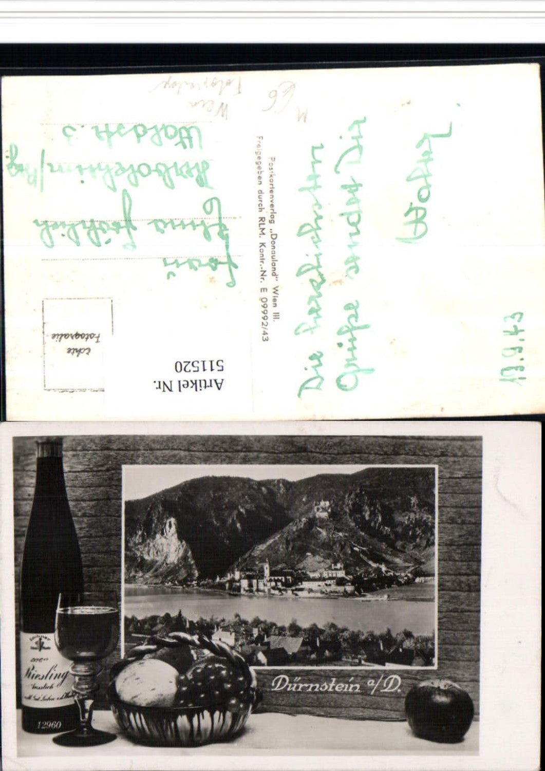 511520,Dürnstein an d. Donau Totale Passepartout Fotomontage Wein