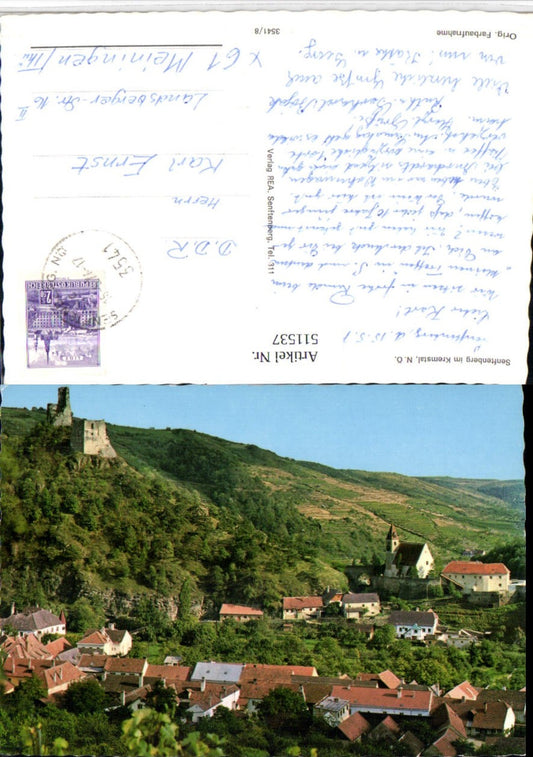 511537,Senftenberg im Kremstal Totale m. Ruine