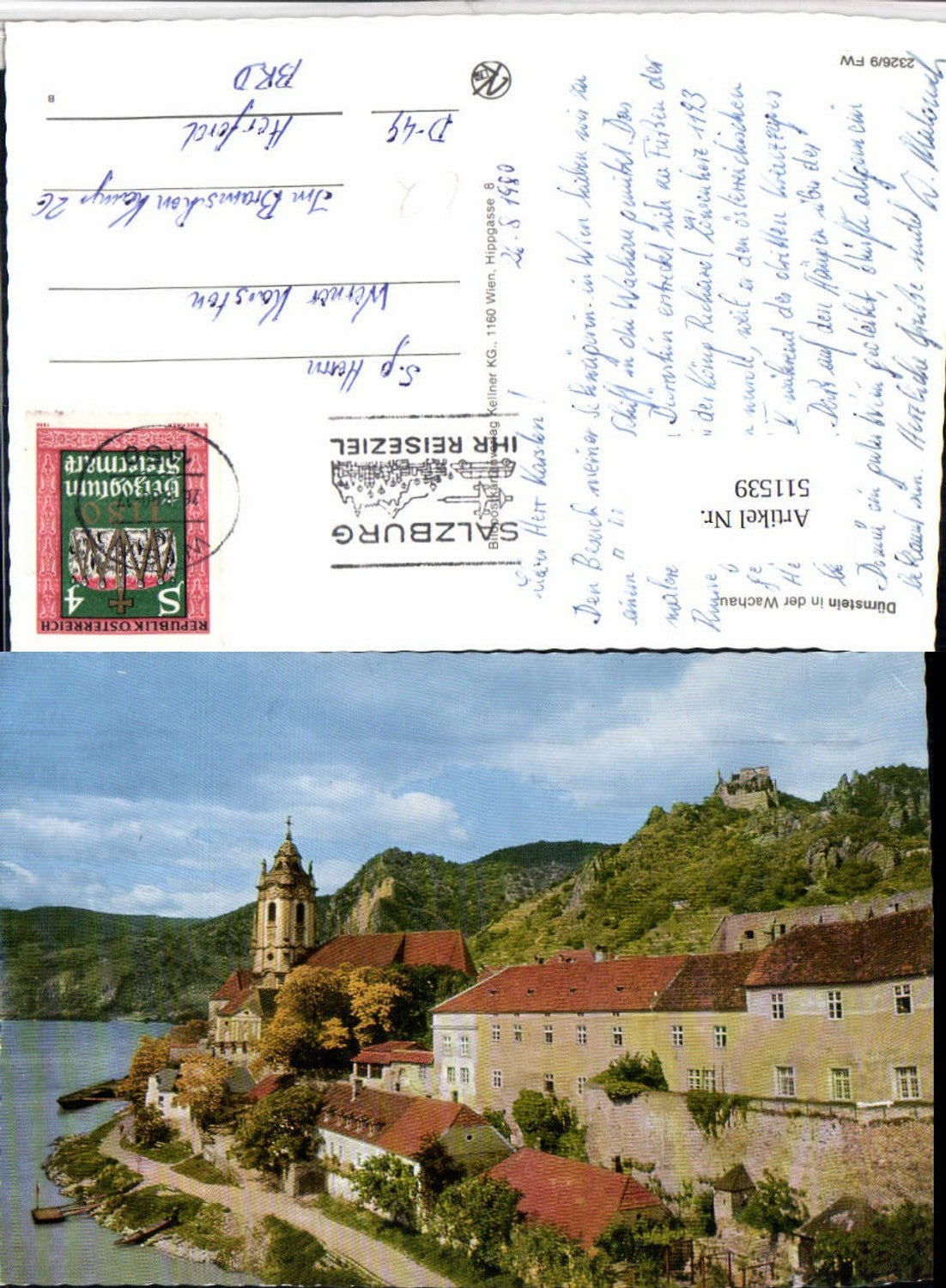 511539,Dürnstein in d. Wachau Teilansicht m. Ruine