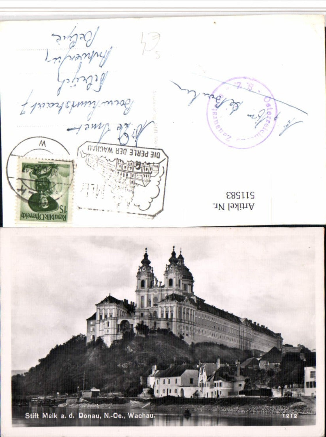 511583,Stift Melk an d. Donau Österreichische Zensurstelle Stempel