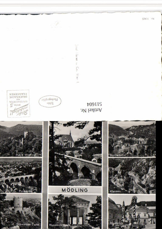 511604,Mödling Totale Stadtplatz Husarentempel Vorderbrühl Mehrbildkarte