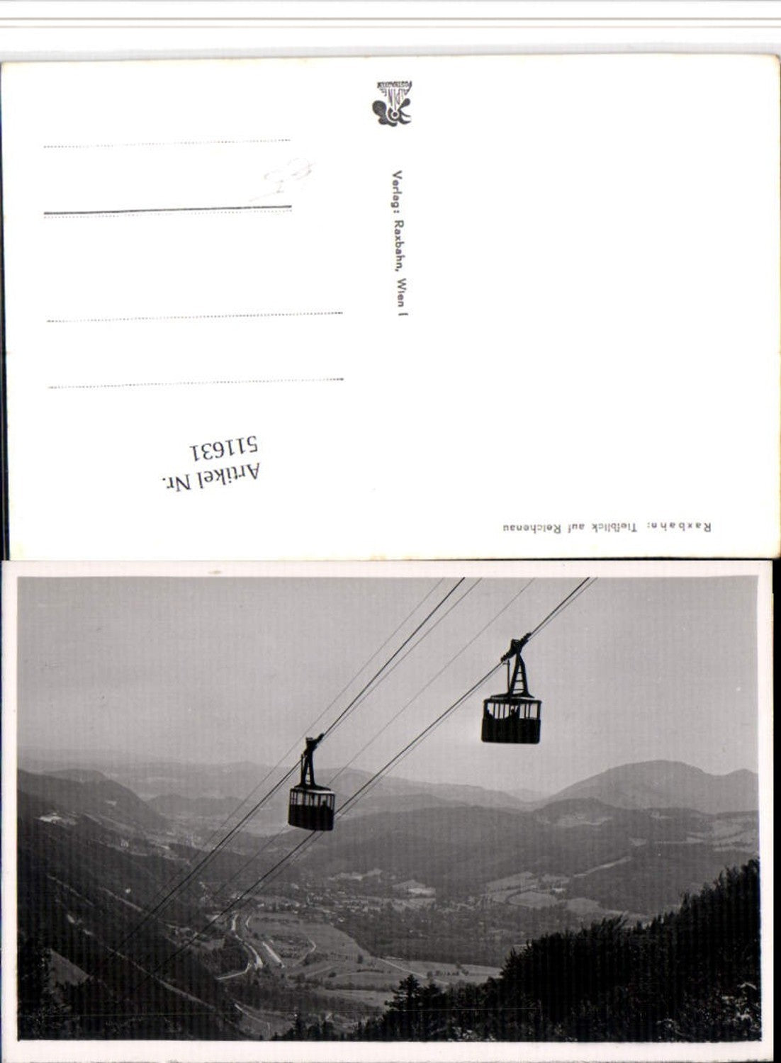511631,Raxbahn Seilbahn Tiefblick auf Reichenau