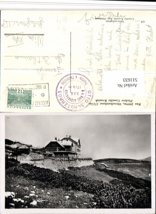 511633,Rax Ottoschutzhaus Berghütte b. Reichenau
