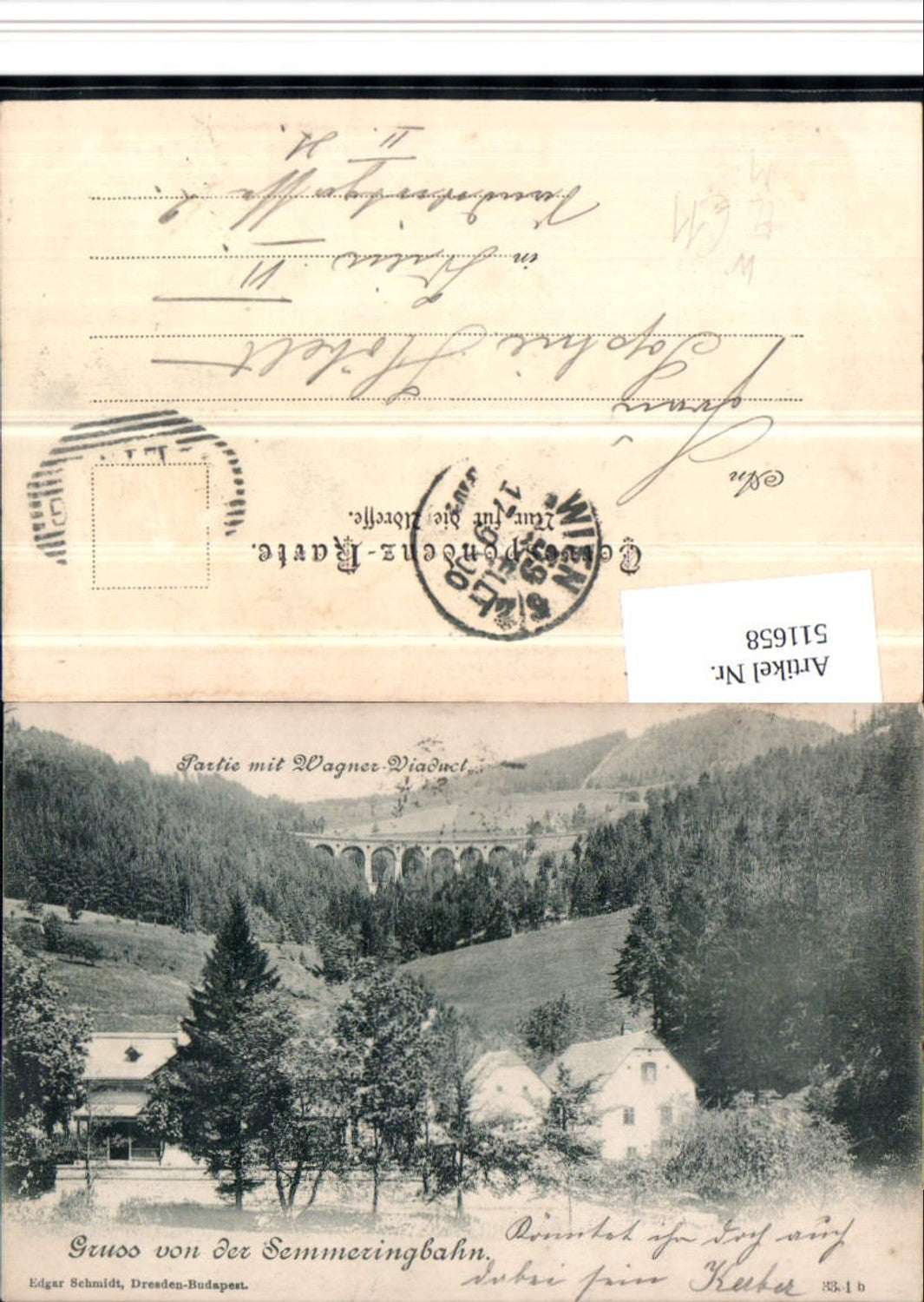 511658,Gruß von d. Semmeringbahn Wagner Viadukt b. Breitenstein