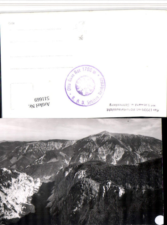 511669,Rax Höllentalaussicht b. Schwarzau m. Loswand u. Schneeberg Bergkulisse