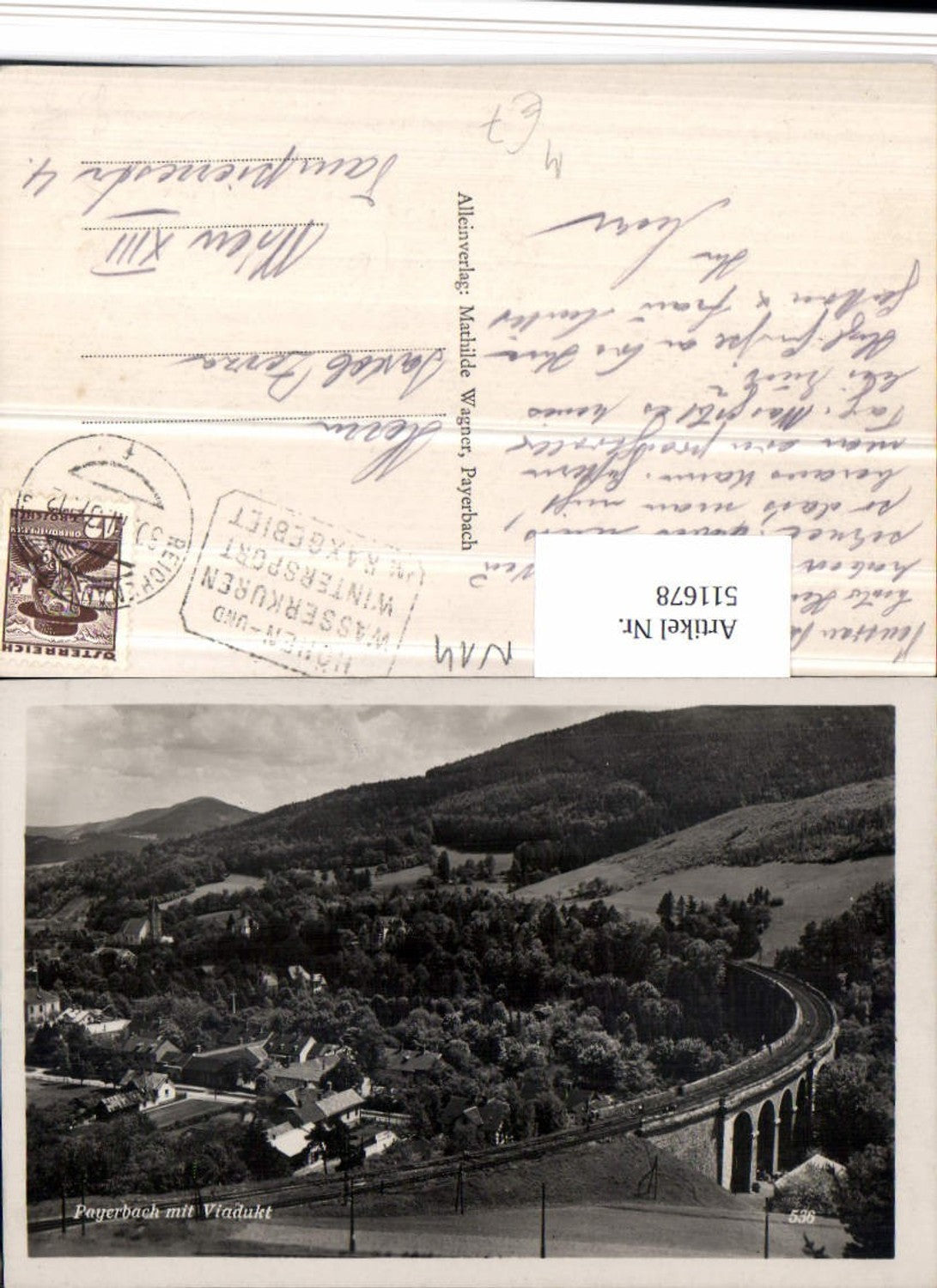 511678,Payerbach Teilansicht m. Viadukt Brücke