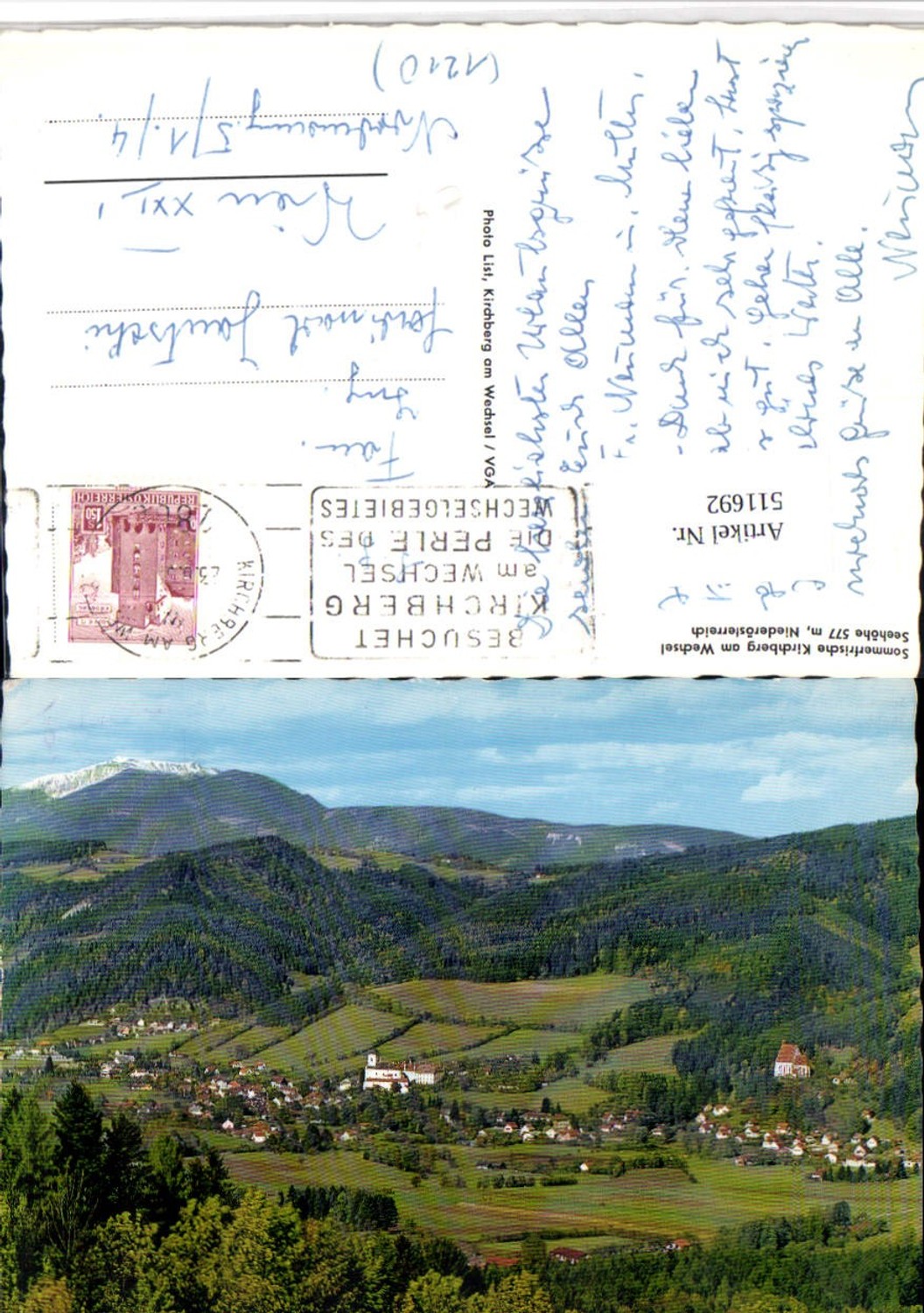 511692,Kirchberg am Wechsel Totale Bergkulisse