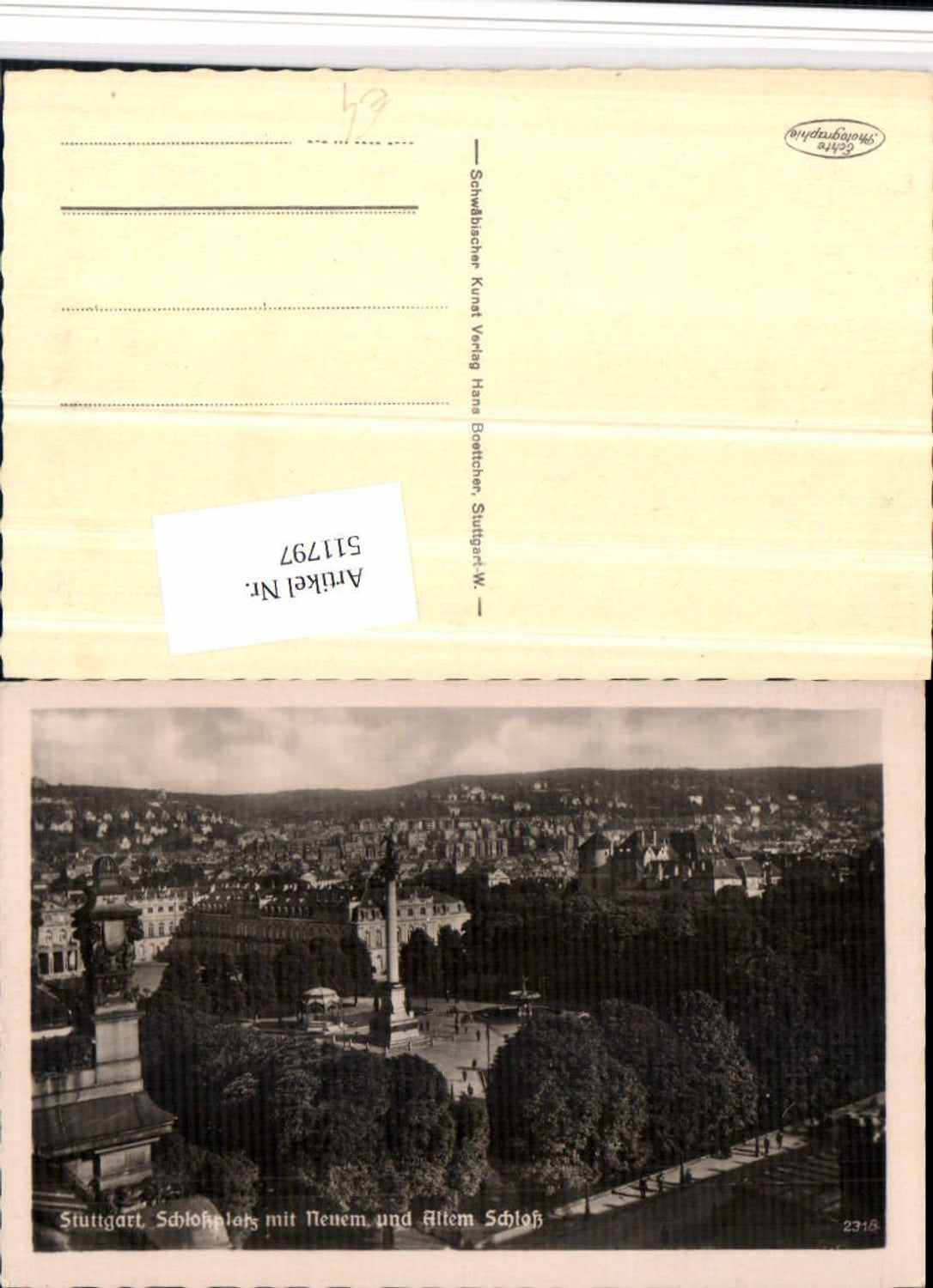 511797,Stuttgart Schlossplatz m. Neuem u. Altem Schloss