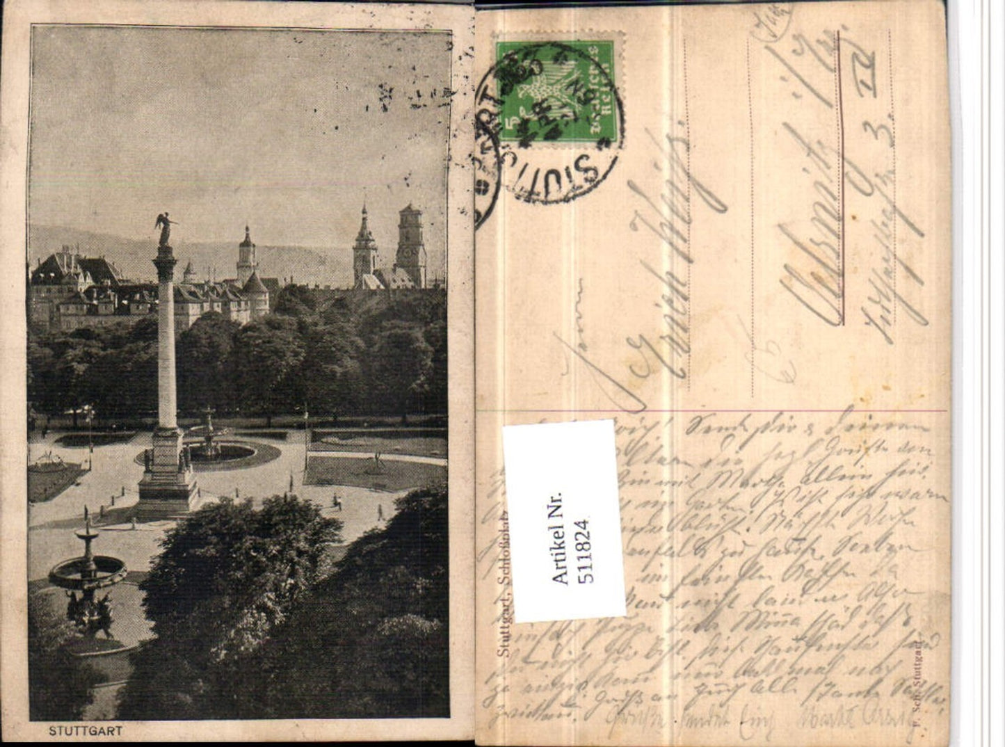 511824, Stuttgart Schlossplatz Column Fountain