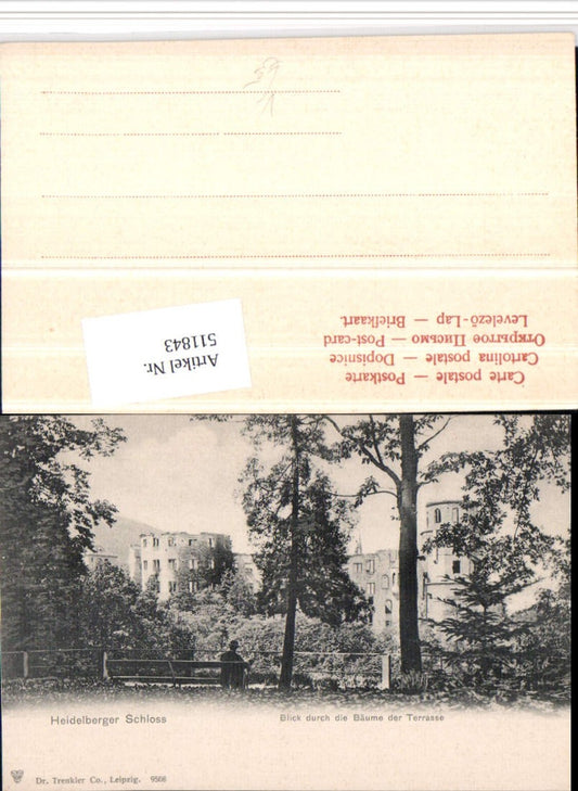 511843, Heidelberg Castle, view through the trees of the terrace, pub Dr. Trenkler 9508