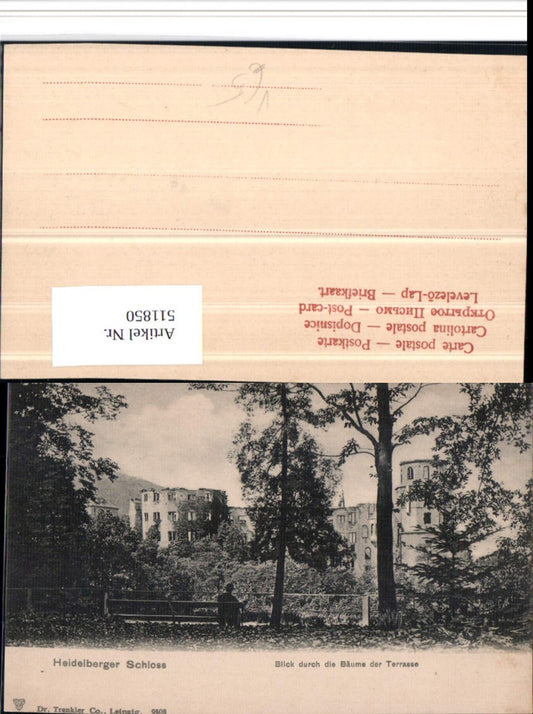511850, Heidelberg Castle, view through the trees of the terrace, pub Dr. Trenkler 9508