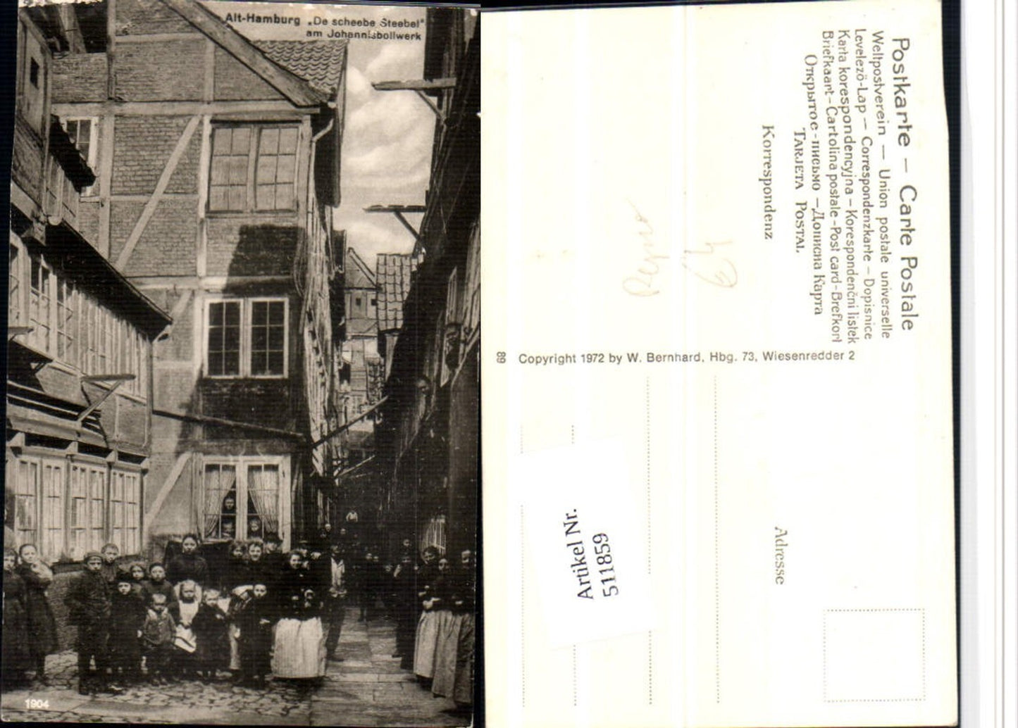 511859,Repro Alt-Hamburg De scheebe Steebel am Johannisbollwerk