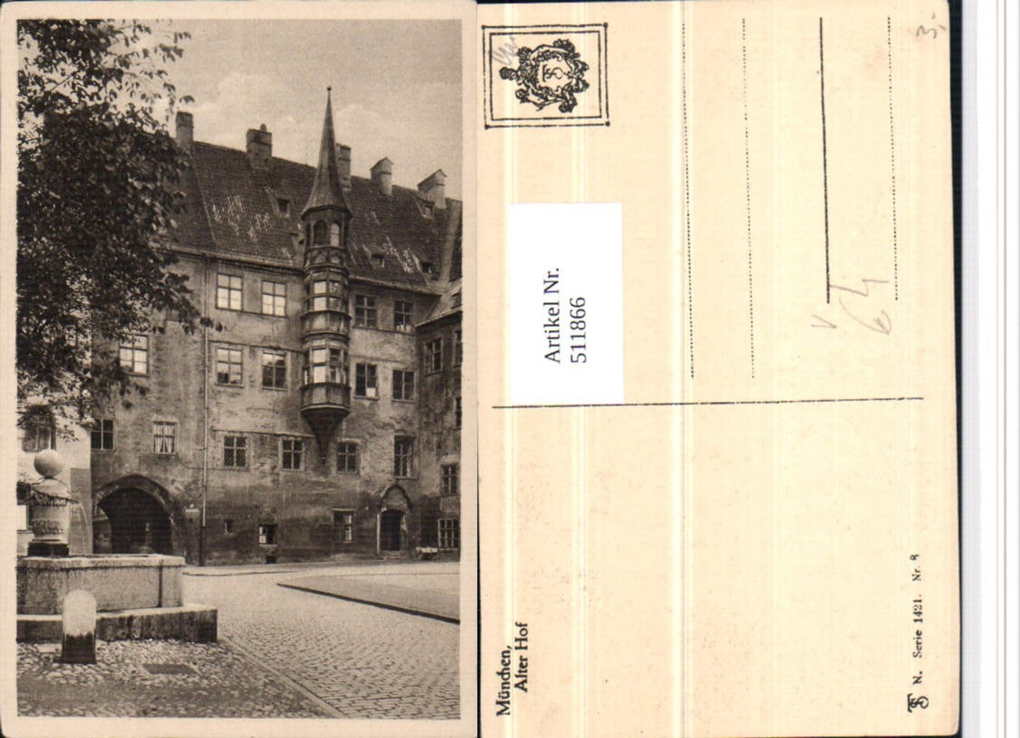 511866,München Alter Hof Erker Brunnen pub Theo Stroefer 1421/8