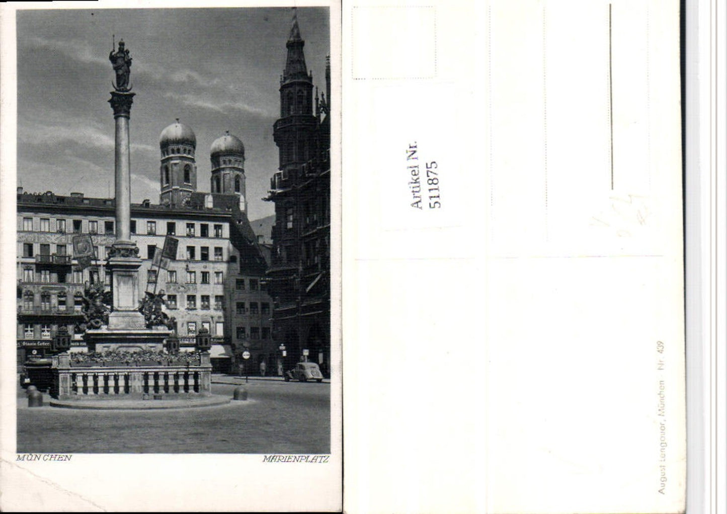 511875,München Marienplatz Säule Kirchentürme pub A. Lengauer 439