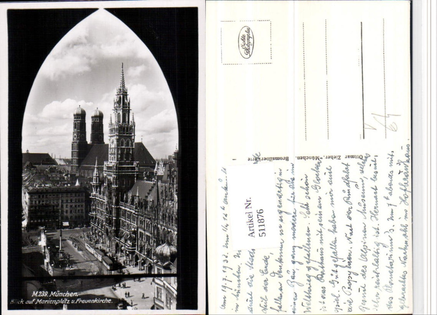 511876,München Marienplatz m. Rathaus u. Frauenkirche pub Ottmar Zieher