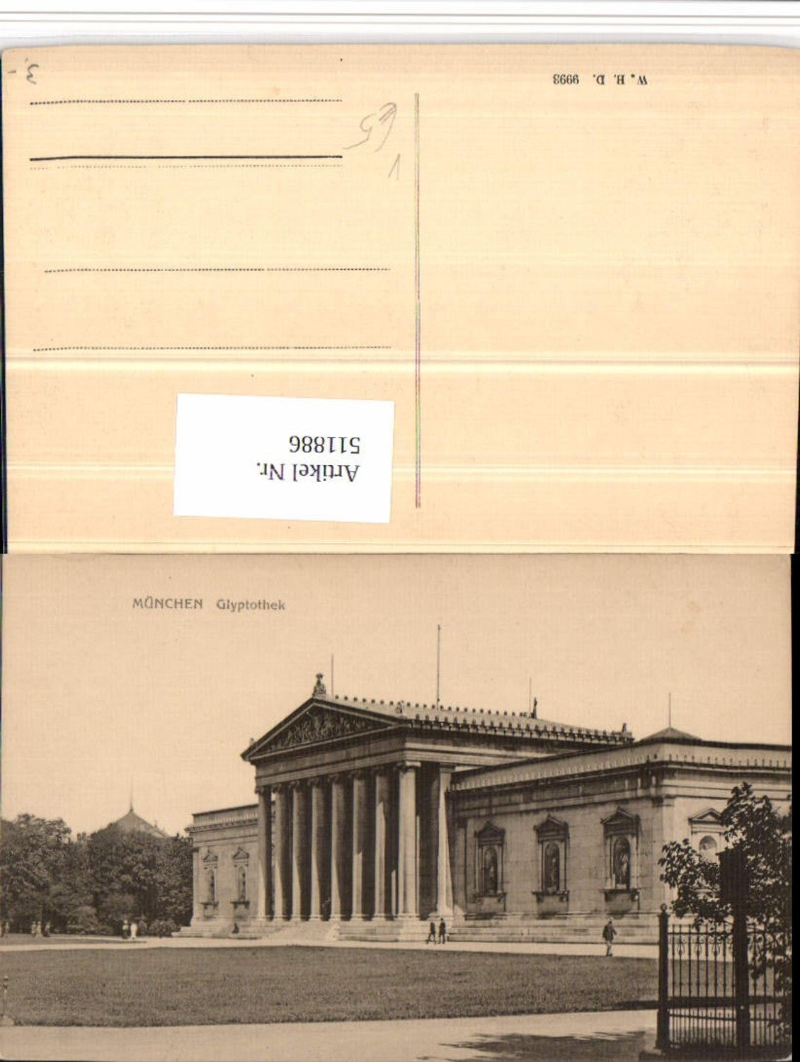 511886,München Glyptothek Gebäude pub W.H.D. 9993
