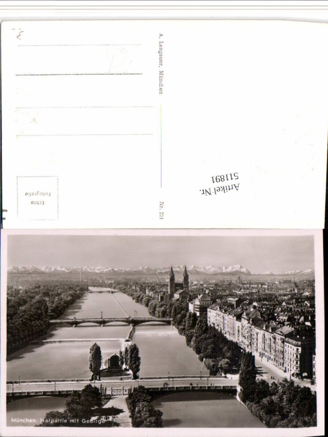 511891,München Teilansicht Isarpartie Brücken pub A. Lengauer 221