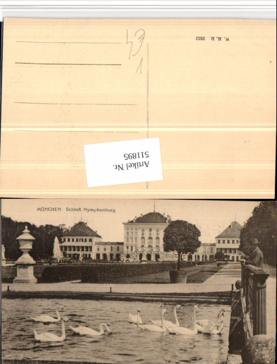 511895,München Schloss Nymphenburg Schwäne pub W.H.D. 2652