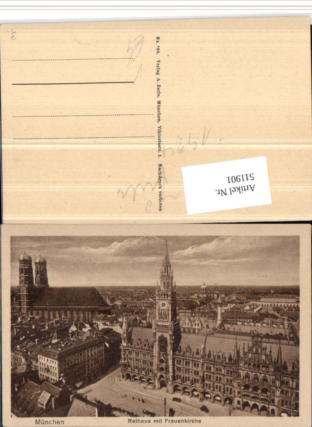 511901,München Teilansicht Rathaus m. Frauenkirche pub A. Zerle 566