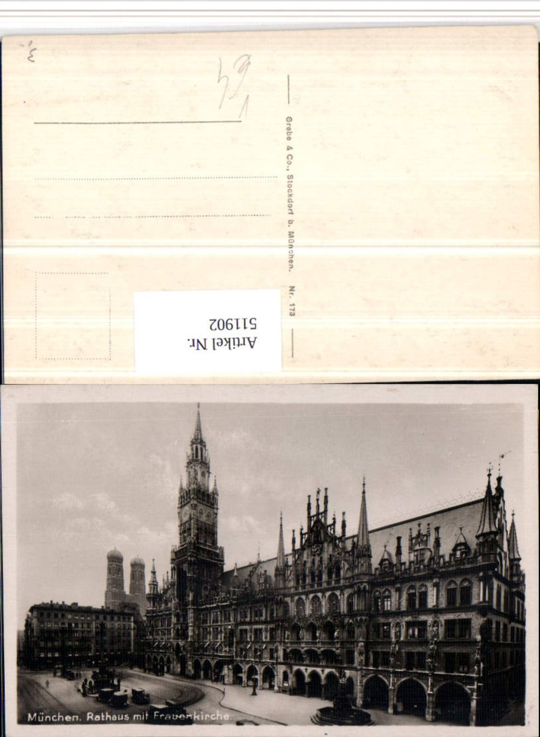 511902,München Rathaus m. Frauenkirche pub Grebe & Co 173
