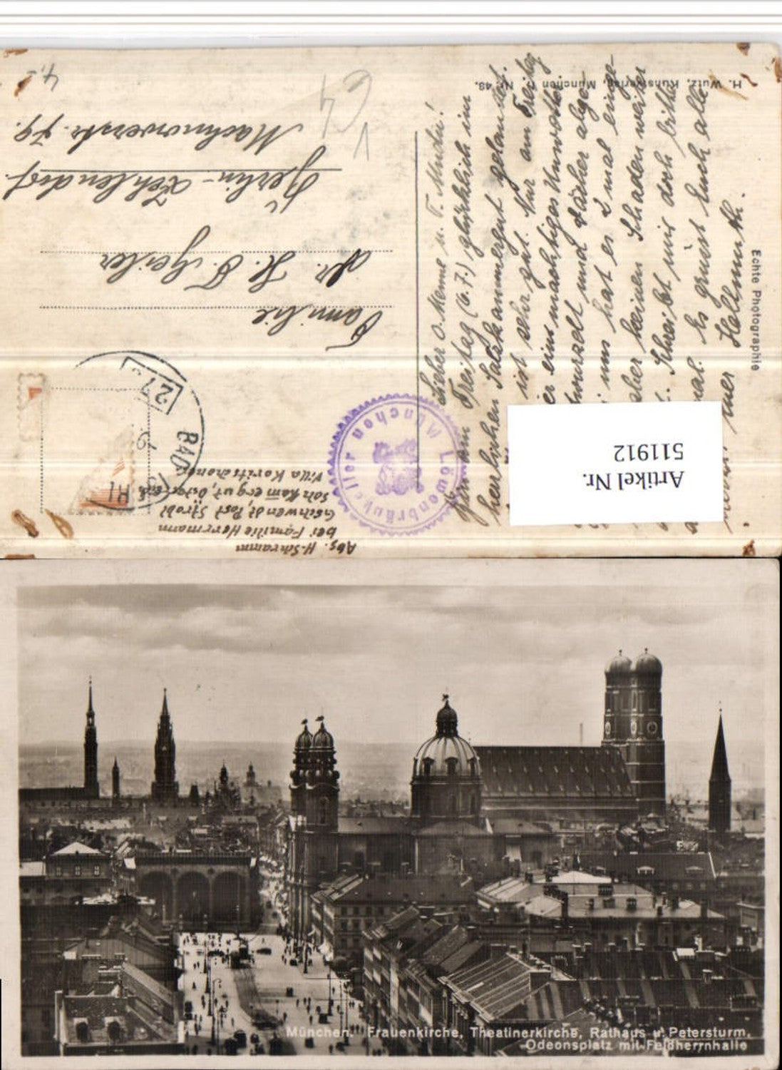 511912,München Teilansicht Kirchen pub H. Wutz 48