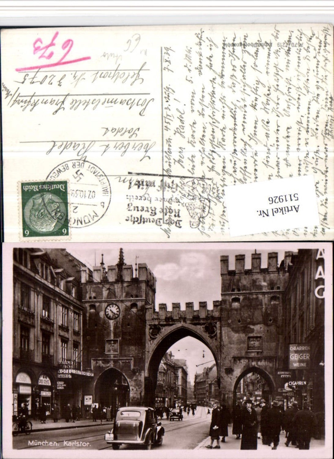 511926,München Karlstor Tor Straßenansicht Auto