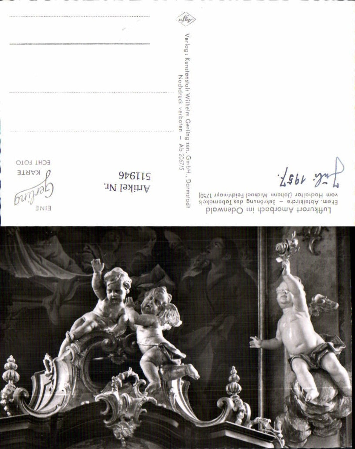 511946,Skulptur Figur Bekrönung d. Tabernakels Amorbach i. Odenwald