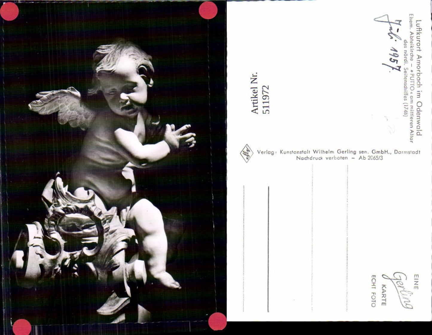 511972,Skulptur Figur Amorbach i. Odenwald Putto Altar
