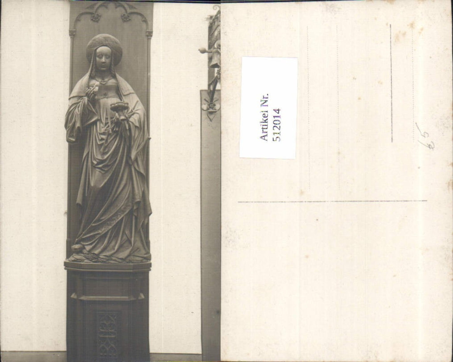 512014,Foto Ak Skulptur Figur Statue Heiligenfigur Religion